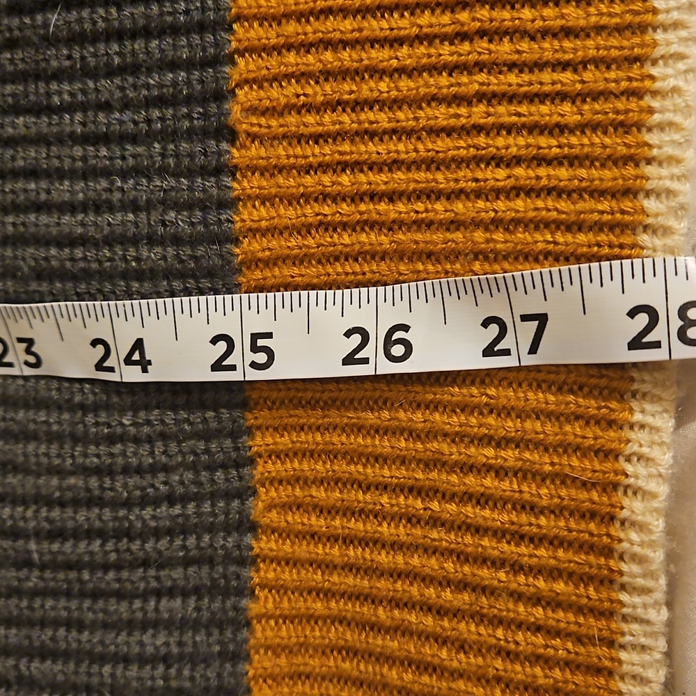 Skies Are Blue Curvy 1X Olive Green Ribbed Sweater Mustard Accents Fall Knit - Picture 7 of 15